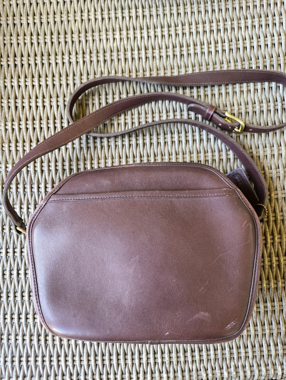 Coach Cooper 9922 Mahogany Brown Bag Purse Crossbody Geometric Vintage Hangtag